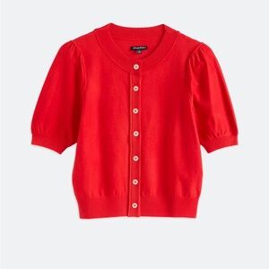 Stylish Red Button-Up Women's Cardigan